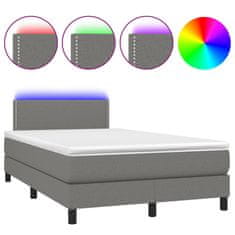 Petromila vidaXL Boxspring posteľ s matracom a LED, tmavosivá 120x190 cm, látka