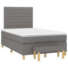 Petromila vidaXL Boxspring posteľ s matracom, tmavosivá 120x190 cm, látka