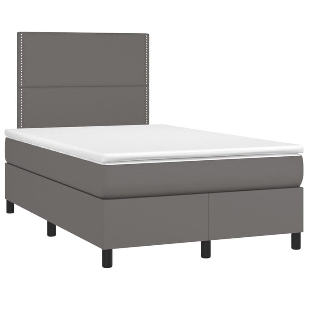 Vidaxl Boxspring posteľ s matracom sivá 120x190 cm umelá koža