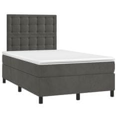 Petromila vidaXL Boxspring posteľ s matracom, tmavosivá 120x190 cm, zamat