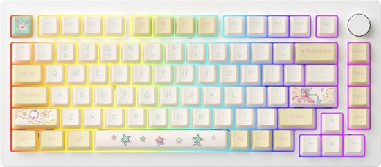 Monsgeek M1W White Yellow, Akko Fairy Silent, US (06975351384281)