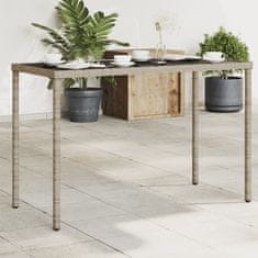 Petromila vidaXL Záhradný stôl so sklenenou doskou sivý 115x54x74 cm polyratan