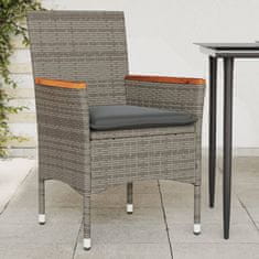 Petromila vidaXL Záhradné stoličky s vankúšmi 2 ks sivé polyratanové