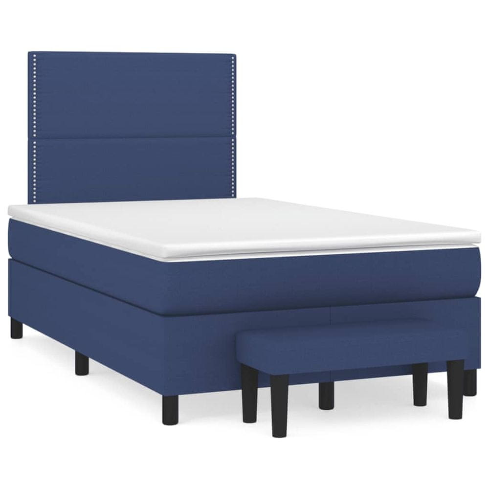 Petromila vidaXL Boxspring posteľ s matracom modrá 120x190 cm látka