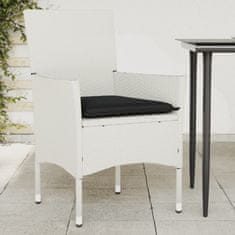 shumee Záhradné stoličky s vankúšmi 2 ks biele polyratan