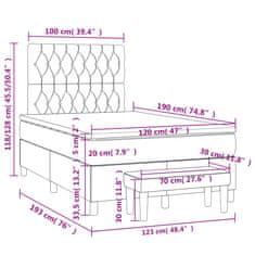 Petromila vidaXL Boxspring posteľ s matracom čierna 120x190 cm látka