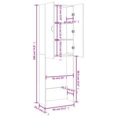 Vidaxl Skrinka na práčku tmavý dub 64x25,5x190 cm