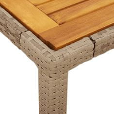 Petromila vidaXL Záhradný stôl béžový 190x90x75 cm polyratan akáciové drevo
