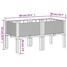 Petromila vidaXL Záhradný kvetináč s nohami biely 80x40x42 cm PP