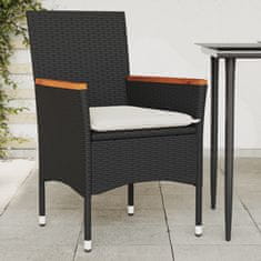 Petromila vidaXL Záhradné stoličky s podložkami 2 ks čierne polyratan