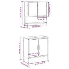 Vidaxl 2-dielna sada kúpeľňového nábytku, hnedý dub, kompozitné drevo