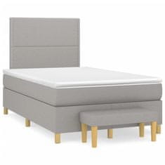 shumee Boxspring posteľ s matracom bledosivá 120x190 cm látka