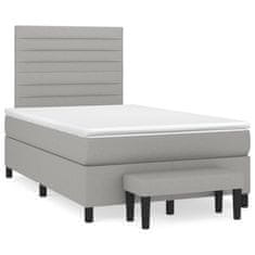 shumee Boxspring posteľ s matracom bledosivá 120x190 cm látka