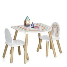 Zeller Sada 3ks detského stola s dvoma stoličkami s motívom dúhy