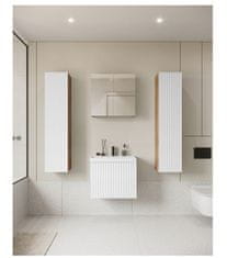 Veneti Kúpeľňový set so zrkadlom IZORIA XL 2 - dub wotan / biela + umývadlo ZDARMA