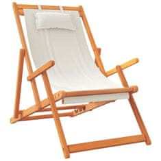 Petromila vidaXL Skladacie plážové stoličky 2 ks krémové látka