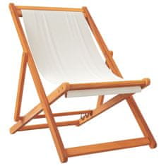 Petromila vidaXL Skladacie plážové stoličky 2 ks krémovobiele látka