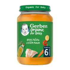 GERBER Organic detský príkrm mrkva a paradajky s morčacím mäsom 190 g