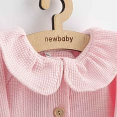 NEW BABY Dojčenský kabátik na gombíky Luxury clothing Laura ružový - 56 (0-3m)
