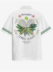 Jack&Jones Biela pánska košeľa s krátkym rukávom Jack & Jones Riviera S