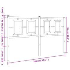 Vidaxl Kovové čelo postele čierne 140 cm