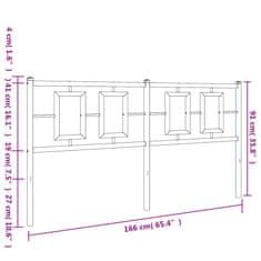 Vidaxl Kovové čelo postele biele 160 cm