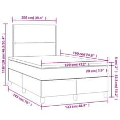 Petromila vidaXL Boxspring posteľ s matracom sivohnedá 120x190 cm látka