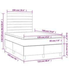 Petromila vidaXL Boxspring posteľ s matracom, tmavosivá 120x190 cm, látka