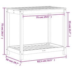 Petromila vidaXL Stôl na presádzanie s policou 82,5x50x75 cm masívna borovica