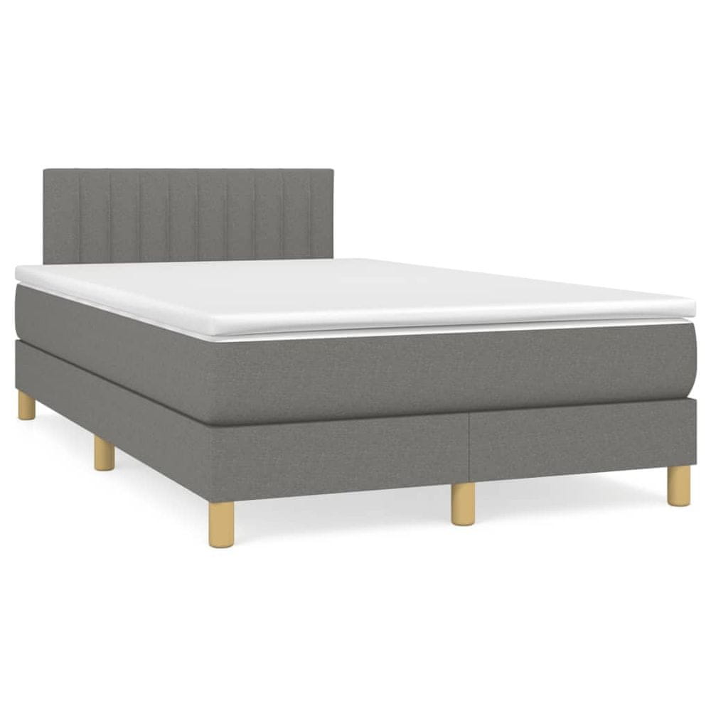 Petromila vidaXL Boxspring posteľ s matracom, tmavosivá 120x190 cm, látka