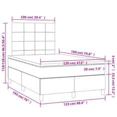 Petromila vidaXL Boxspring posteľ s matracom bledosivá 120x190 cm látka