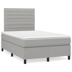 shumee Boxspring posteľ s matracom bledosivá 120x190 cm látka