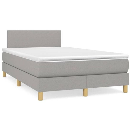 shumee Boxspring posteľ s matracom bledosivá 120x190 cm látka