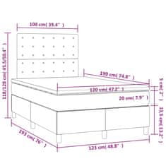 Petromila vidaXL Boxspring posteľ s matracom bledosivá 120x190 cm zamat