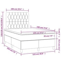 Petromila vidaXL Boxspring posteľ s matracom bledosivá 120x190 cm zamat