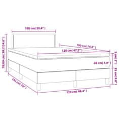 Petromila vidaXL Boxspring posteľ s matracom a LED, čierna 120x190 cm, látka