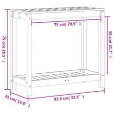 Petromila vidaXL Stôl na presádzanie s policou 82,5x35x75 cm impreg. borovica