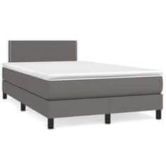 shumee Boxspring posteľ s matracom sivá 120x190 cm umelá koža