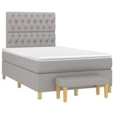 shumee Boxspring posteľ s matracom bledosivá 120x190 cm látka