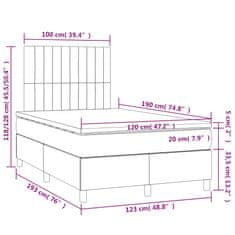 Petromila vidaXL Boxspring posteľ s matracom, ružová 120x190 cm, zamat