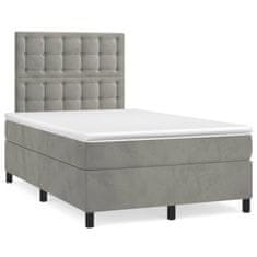 shumee Boxspring posteľ s matracom bledosivá 120x190 cm zamat