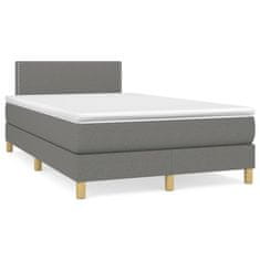 shumee Boxspring posteľ s matracom, tmavosivá 120x190 cm, látka