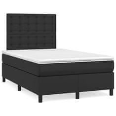 shumee Boxspring posteľ s matracom čierna 120x190 cm umelá koža