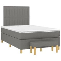 shumee Boxspring posteľ s matracom, tmavosivá 120x190 cm, látka