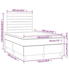 Petromila vidaXL Boxspring posteľ s matracom bledosivá 120x190 cm látka