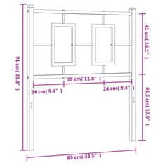 Vidaxl Kovové čelo postele biele 80 cm