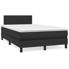 shumee Boxspring posteľ s matracom čierna 120x190 cm umelá koža