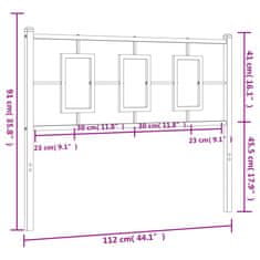 Vidaxl Kovové čelo postele biele 107 cm