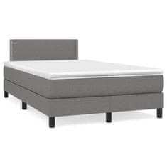 shumee Boxspring posteľ s matracom, tmavosivá 120x190 cm, látka