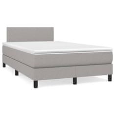 shumee Boxspring posteľ s matracom bledosivá 120x190 cm látka